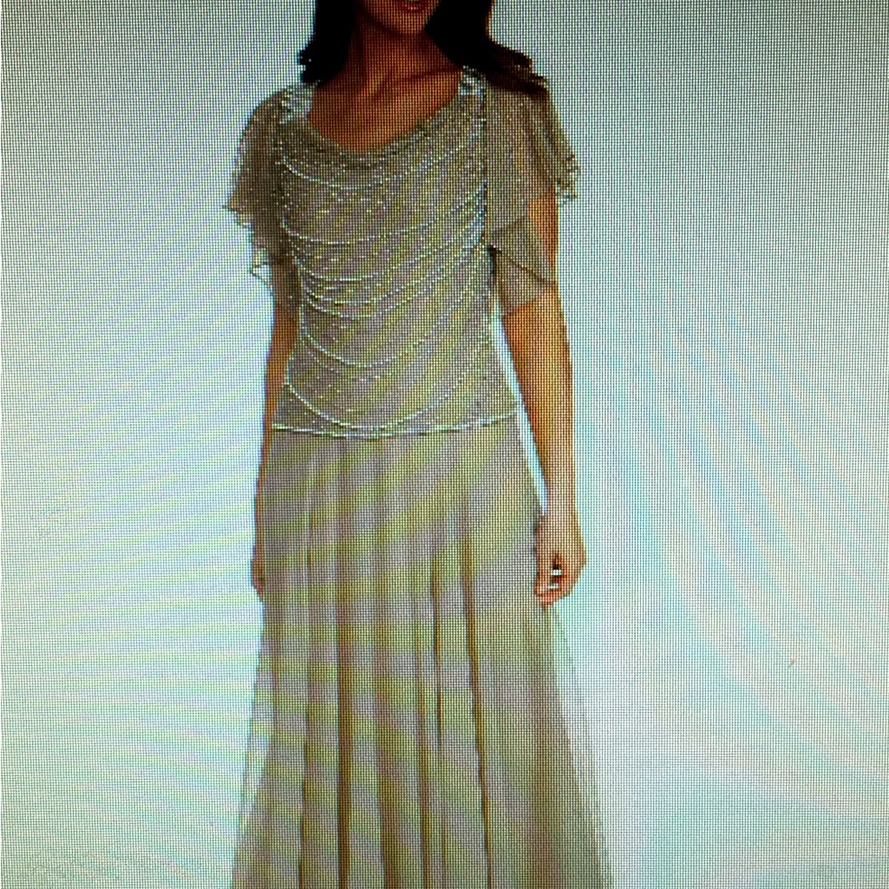 Beautiful Beaded Taupe Dress